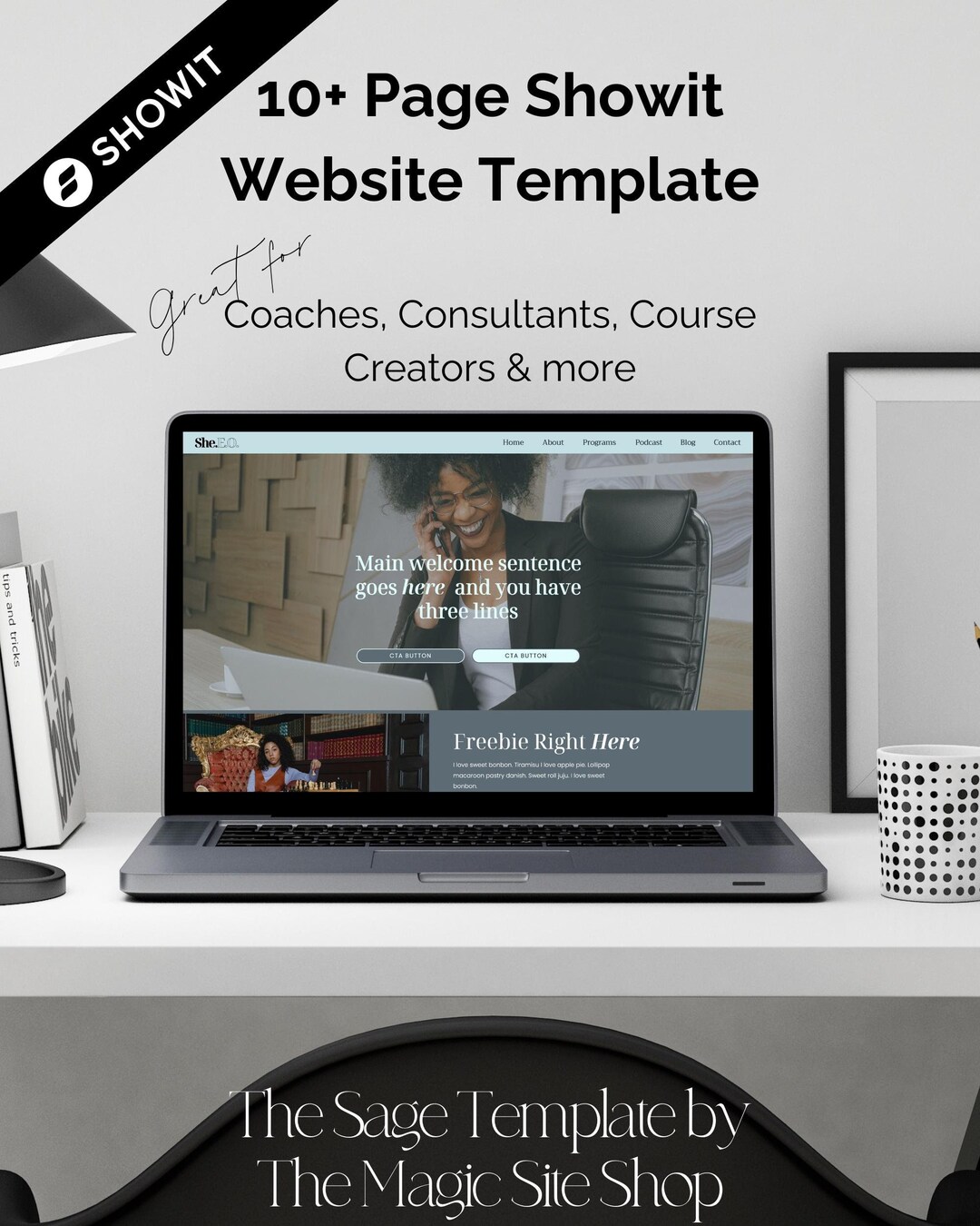 Showit Website Template for Coaches, Website Template for Consultants