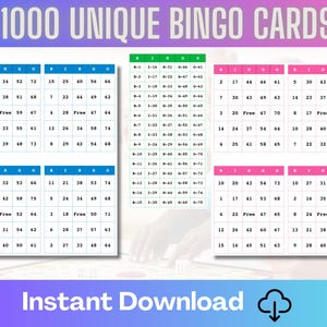 1000 Bingo Cards Download | Fun Party Game | Family Game | Download BINGO Game