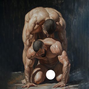 Lámina de pintura al óleo masculina: Fuerza y unidad (Descarga instantánea)