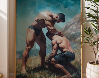 Fuerza, respeto y dominación – Pintura al óleo clásica de figuras poderosas