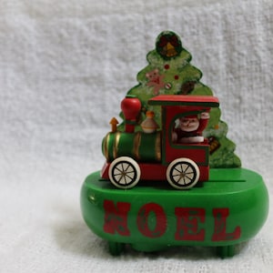 Vintage Christmas Santa train music box