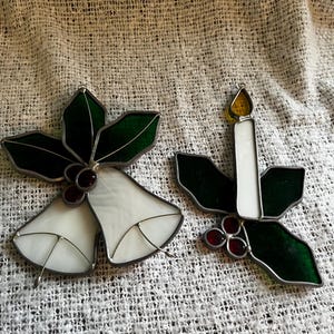 Vintage glas-in-lood kerstdecor