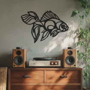 Custom Metal Fish Wall Art – Abstract Fish Silhouette, Ocean-Inspired Metal Decor, Modern Wall Hanging, Perfect for Home or Office