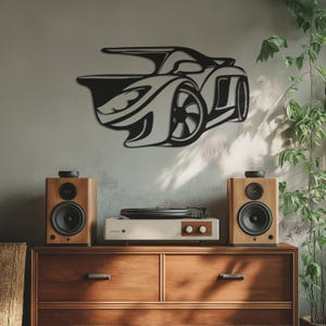 Sports Car Metal Wall Art, Modern Supercar Wall Decor for Man Cave, Racing Enthusiasts, Unique Gift for Car Lovers, Handmade Metal Sculpture
