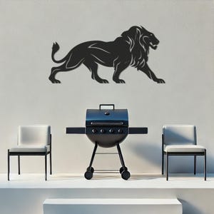 Lion Metal Wall Art – Majestic Animal Silhouette for Living Room or Office, Powerful King of Jungle Decor, Bold Statement Gift for Him