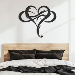 Infinity Heart Metal Wall Art, Romantic Love Symbol, Bedroom Wall Decor, Anniversary Gift, Couples Gift, Modern Metal Art, Home Wall  Decor