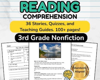 Lesepassagen für Sachbücher der dritten Klasse mit Quizzes (druckbare PDF