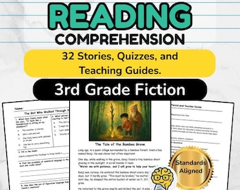 3rd Grade Reading Comprehension Passages: 32 Fiction Stories & Quizzes (Printable PDF)
