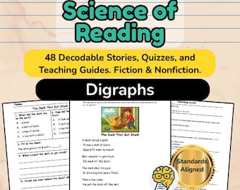 Digraphs Decodable Stories: Phonics Reading Passages with Quizzes (PDF Download)