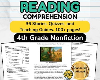 4th Grade Nonfiction Reading Passages with Quizzes (Printable PDF)