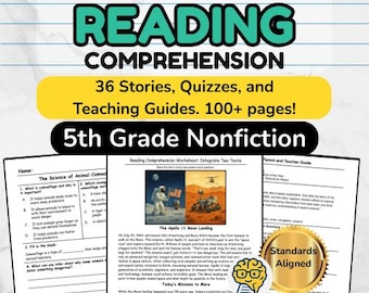 5th Grade Nonfiction Reading Passages with Quizzes (Printable PDF