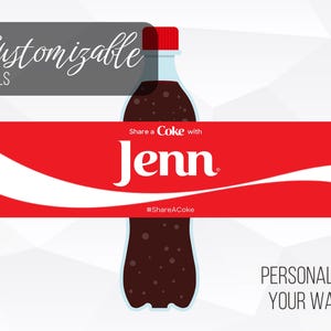 Personalized Cola Bottle Label: Custom Party Favor (Digital Download)