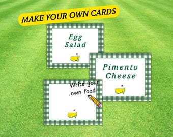Masters Food Tent Cards: Golf Party Buffet Labels (Printable)