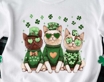 St Patrick Cute Cat Shirt, Cat Lover St, Patrick Sweatshirt, St Patrick Day Gift Cat Shirt, Funny St Patrick Day Shirt