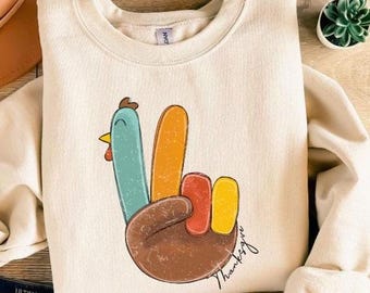 Sudadera con pavo de la paz, camiseta de pavo con el símbolo de la paz de Acción de Gracias, camiseta de Acción de Gracias, mano de pavo de la paz, camiseta divertida de pavo, camiseta de pavo