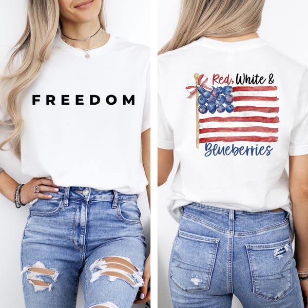 Red White and Blueberries Shirt, Freedom USA Flag Shirt, Red White & Blueberries Charlie Kirk 1993-2025 Memorial Freedom T Shirt
