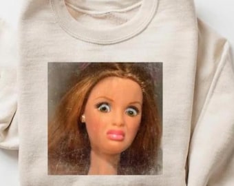 Doll Face Meme Sweatshirt, Trendy Sweatshirt, Weird Shirt, Christmas Gift, Fun Unique Doll Shirt, Funny Gift Shirt, Funny Hoodies