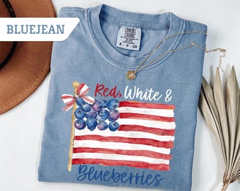 Comfort Colors® Red White and Blueberries Shirt, Freedom USA Flag Shirt, Red White & Blueberries Charlie Kirk 1993-2025 Memorial Freedom Tee