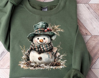 Christmas Snowman Sweatshirt, Cute Snowman Shirt, Womens Christmas Shirt, Cute Winter Shirt, Gift For Christmas, Christmas Season Sweatshirt