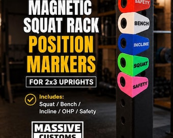 Magnetic Position Markers for 2" Squat / Power Racks, Multiple Colors