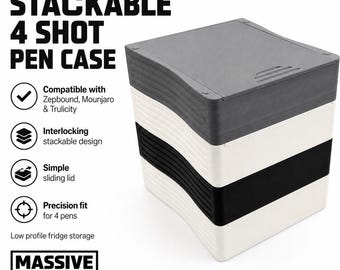 Stackable Injection Pen Fridge Case - 4 Pen Interlocking Storage - Compatible with Zepbound Mounjaro
