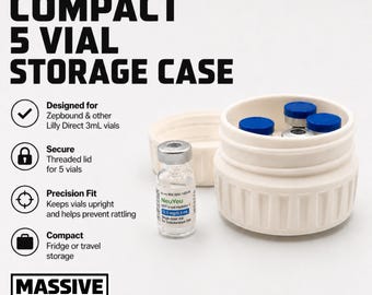 Zepbound Vial Case : Compact 3mL 5-Vial Storage Solution