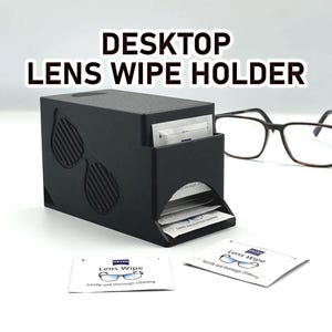 Lens Wipe Holder – Glasses Wipe Throne for People Who Demand Clean Vision – Desk, Bathroom, or Apocalypse-Ready Wipe Organizer