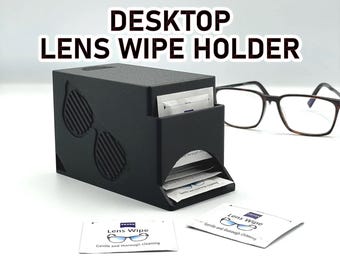 Glasses Lens Wipe Storage - Compact Desktop Organization Case