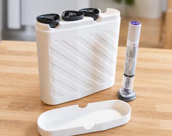 Slim Injection Pen Fridge Organizer - 4 or 8 Pen - Compatible with Zepbound Mounjaro Trulicity Pens