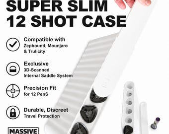 12 Pen Slim Zepbound & Mounjaro Case | Fridge Door Storage for Tirzepatide Injection Pens | 3 Month Supply | Discreet Medication Box