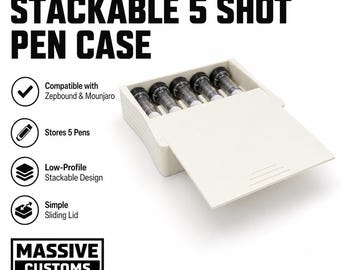 Stackable Injection Pen Fridge Case - 5 Pen Interlocking Storage - Compatible with Zepbound Mounjaro