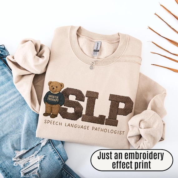 SLP Sweatshirt: Vintage Bear, Speech Language Pathologist, Speech Therapy