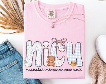NICU Nurse Comfort Colors Shirt, Nicu RN Gift, Neonatal Intensive Care Nurse Work Tshirt, Nicu Crew Shirt, Custom Nicu Nurse Shirt, RN Tee
