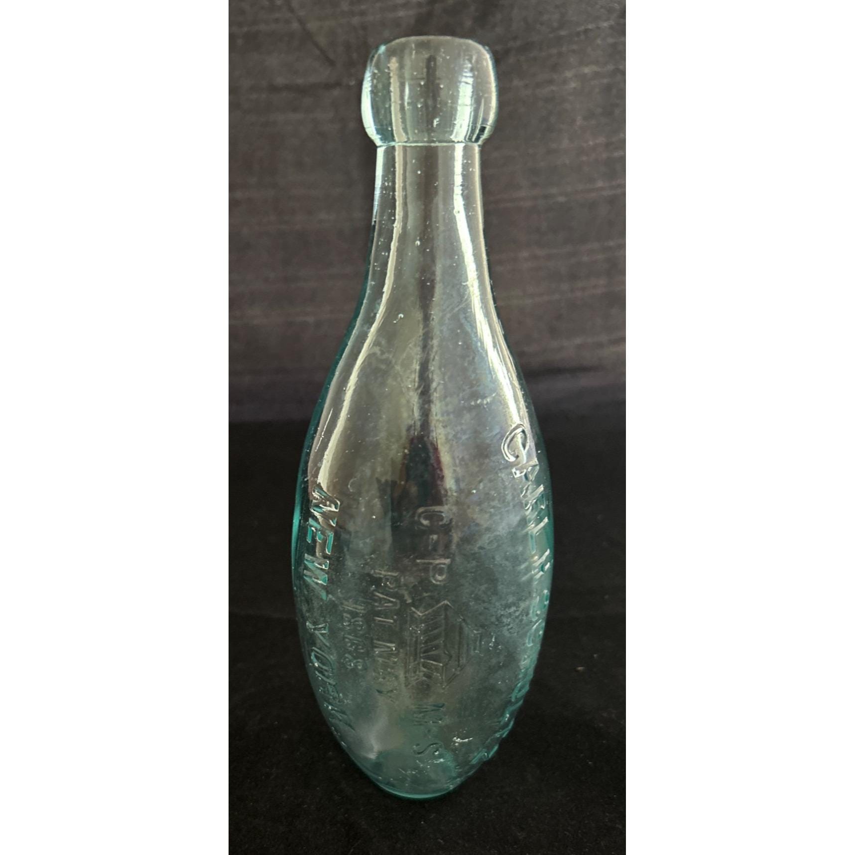 Antique Carl H Schultz Central Park Mineral Spring New York Torpedo Bottle 1868
