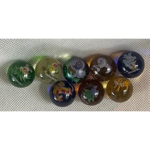 Pokemon Vintage Marbles Set Of 8 Collectible- Some Very Small Chips On Them