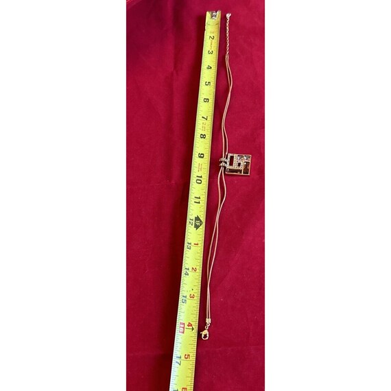 Authentic Swarovski Signed Swan Square Amber Crys… - image 4