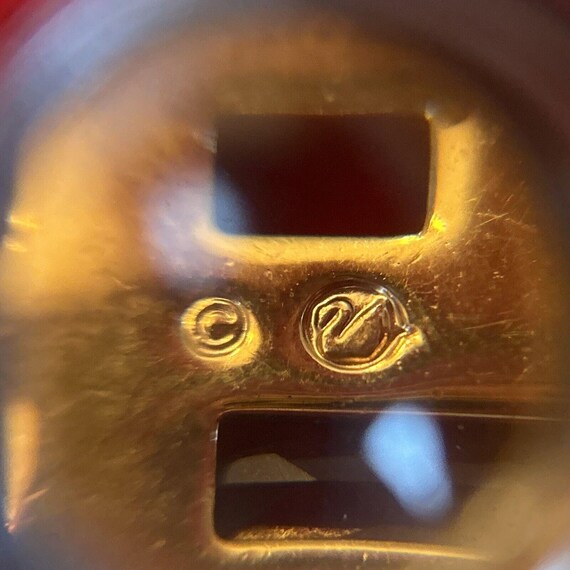 Authentic Swarovski Signed Swan Square Amber Crys… - image 7