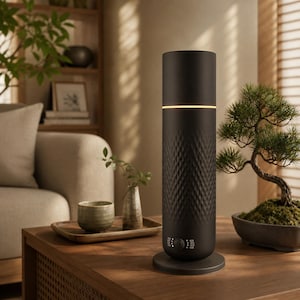 Waterless Home Fragrance Diffuser – Modern Cold-Air Nebulizing Air Freshener Machine, Black