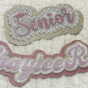 Custom Name with Pearls for Homecoming Mum