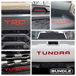 Toyota Tundra Decal Bundle 2022-2026 – 5 Sets: Tailgate, Bumper, Grille, Brake Light & Dash Decal Inserts
