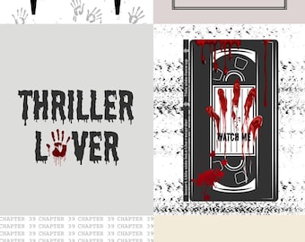 Psychological Thriller Art Gallery, Book Lover Wall Decor, 6 Digital Downloads