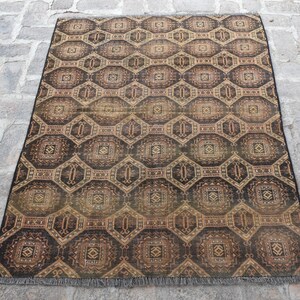 3x5 Antique Rug, 1920s Collector&#39;s Rug, 3&#39;8 x 4&#39;10 Turkmen Sarooq Rug, Handmade Rug, Afghan Rug 3x5 Vintage Rug, Oriental Rug, Entryway Rug
