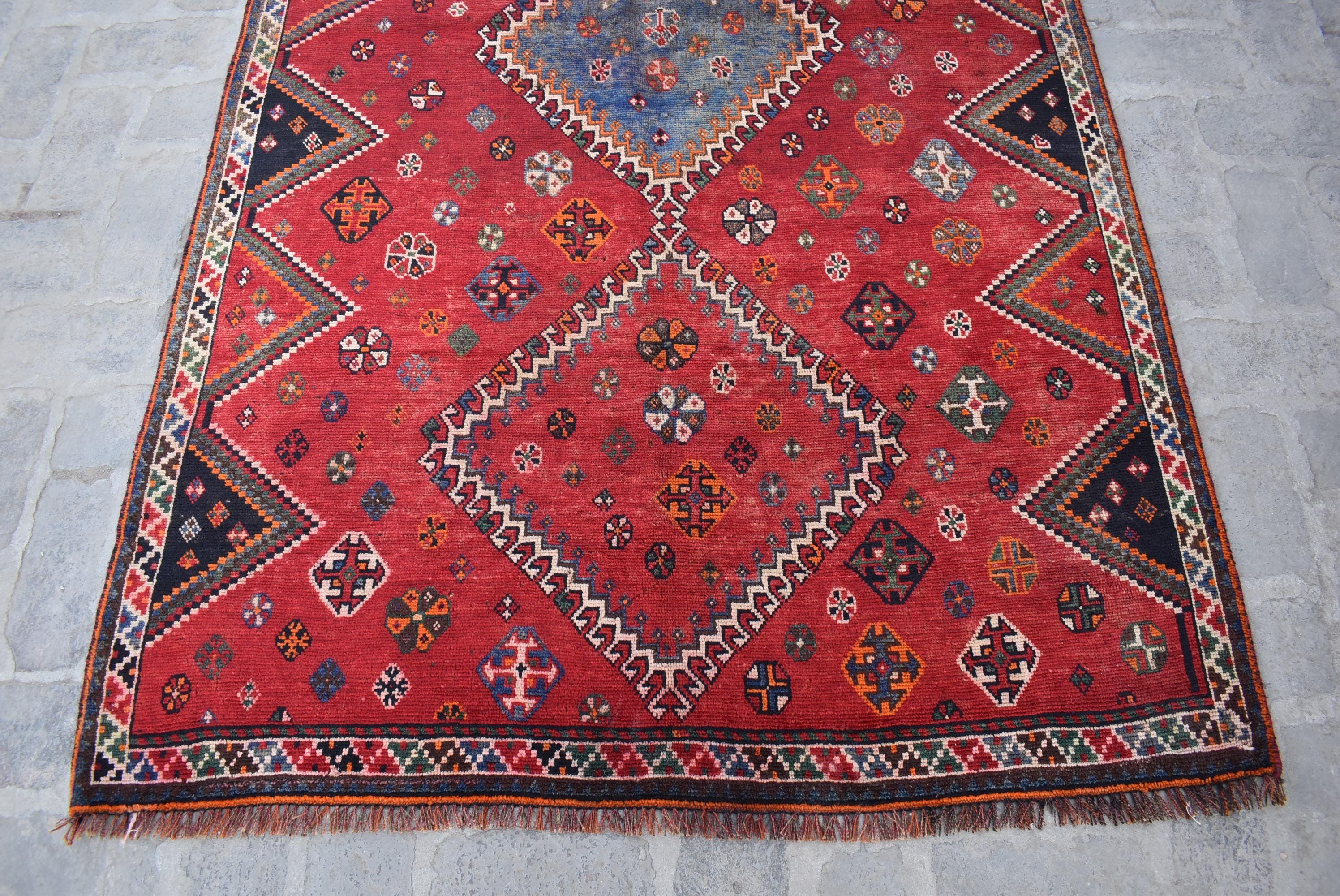 アンティーク コーカサス ヴィンテージ ラグ アンティークラグ 4'6x7'4 古いコーカサスラグ/コレクターズアイテム