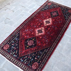 1960s Antique 3x6 One of a Kind Caucasian Rug/ Geometric Tribal Rug/ Afghan Vintage Rug/ Handmade Wool Rug/ Turkmen Oriental Rug 2&#39;10 x 6&#39;2