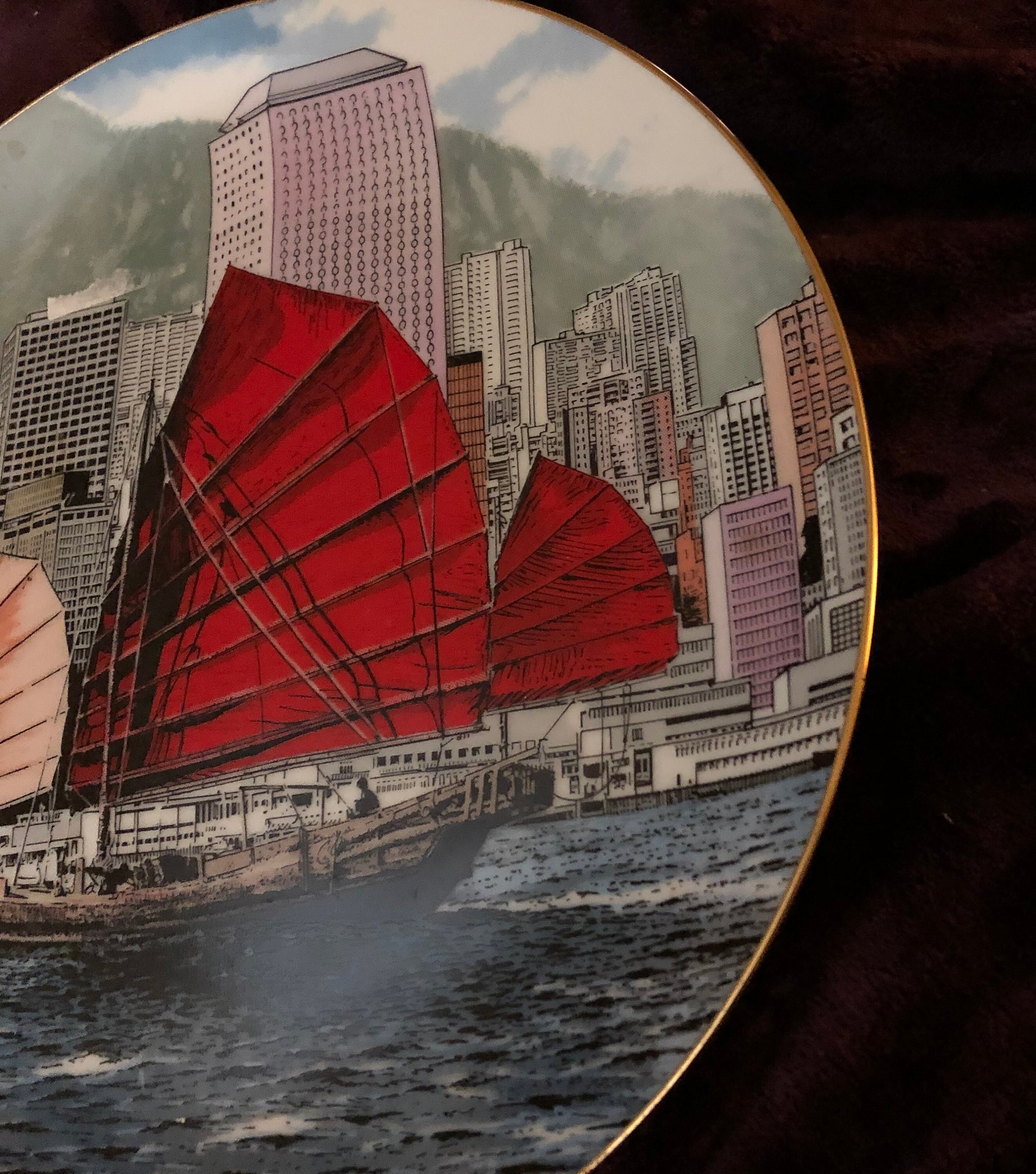 Hong Kong 10 Collectible Porcelain Plate By World Wide Etsy