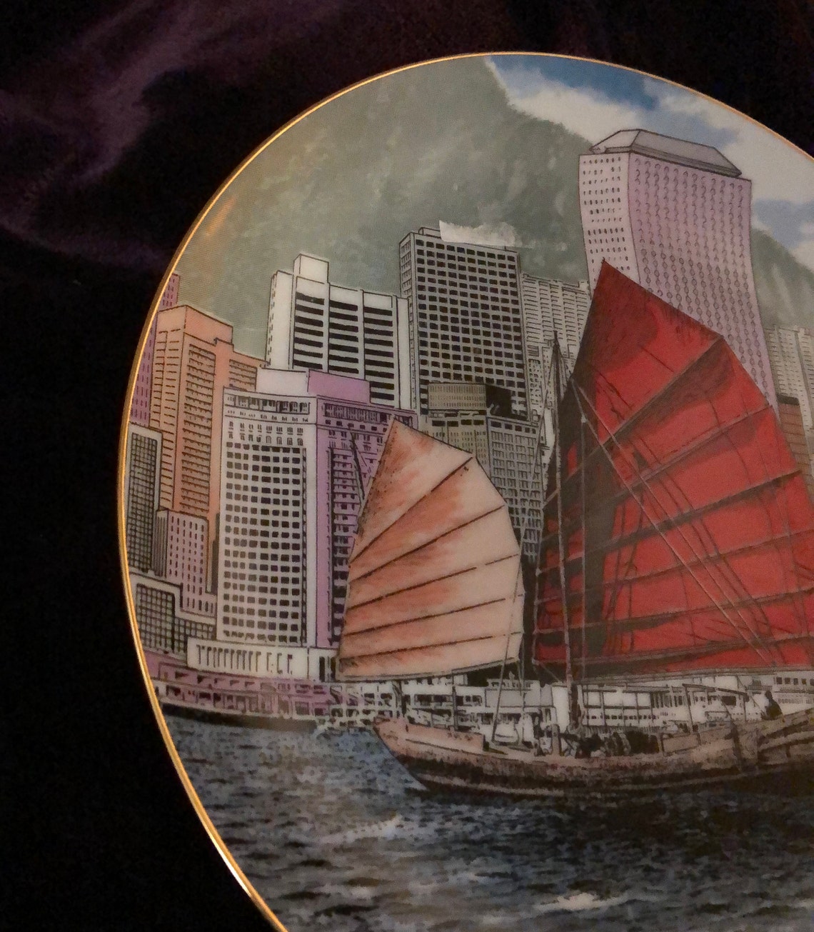 Hong Kong 10 Collectible Porcelain Plate by World Wide Etsy New Zealand