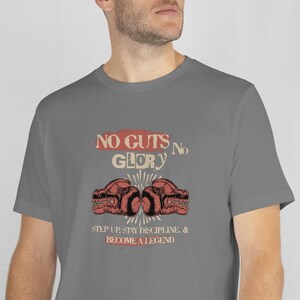 No Guts No Glory Boxing T-shirt , Fighter Short Sleeve Shirt, Hard Worker, Determined Combat Tshirt, Boxing Shirt For Athlete