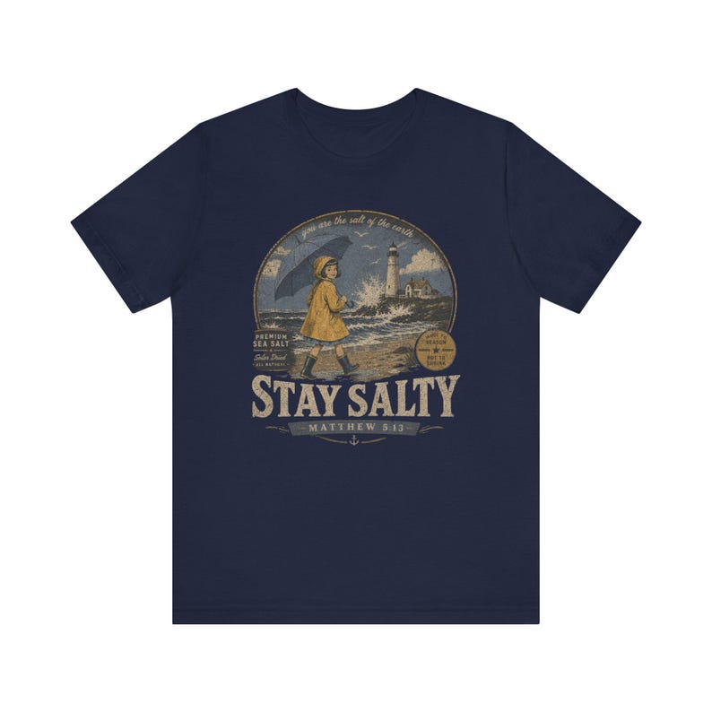 Stay Salty Matthew 5:13 Shirt, Vintage Christian T-Shirt, Coastal Faith Tee, Funny Religious Shirt, Salt of the Earth, Beach Jesus Gift Tee image 10