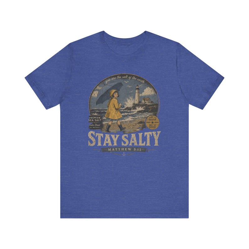 Stay Salty Matthew 5:13 Shirt, Vintage Christian T-Shirt, Coastal Faith Tee, Funny Religious Shirt, Salt of the Earth, Beach Jesus Gift Tee image 8