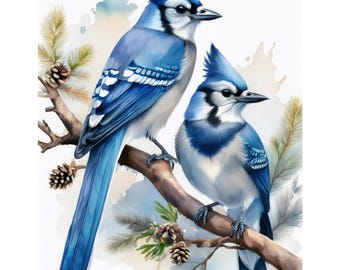 Aquarel 2 Blue Jays-kruissteek